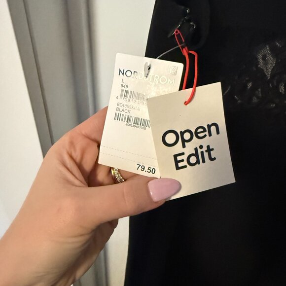 Black Open Edit Lace Trip Slip Dress - NWT - Size L - Picture 3 of 4